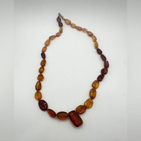 19" All genuine Amber beaded necklace with barrel clasp! - Picture 4 of 12
